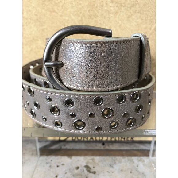 Donald Pliner Belt Bronze Distress Leather Embellished Metal Studs New NWT $225 main image 8